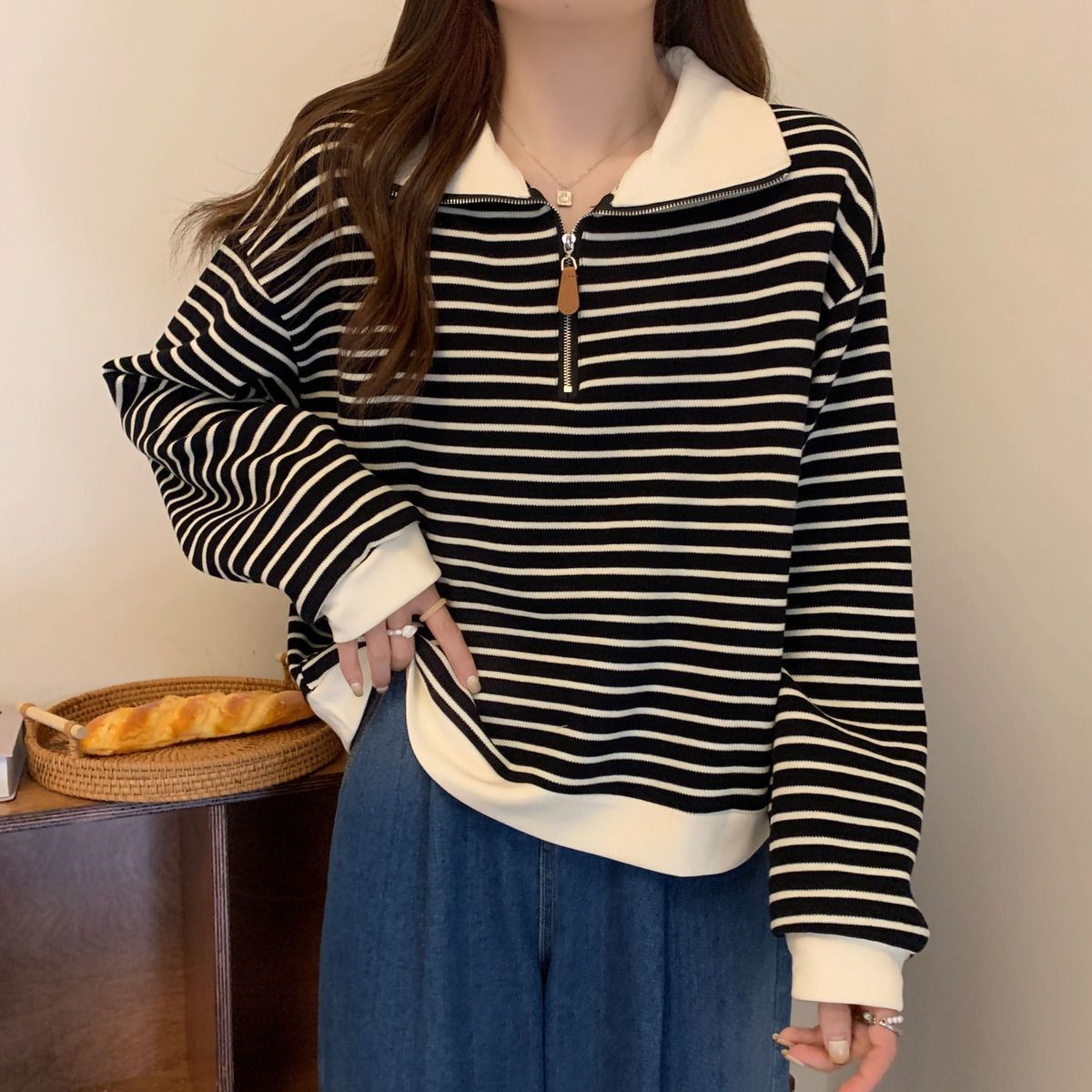 Women's Polo Shirts | Striped, Half-Button | Plus Sizes