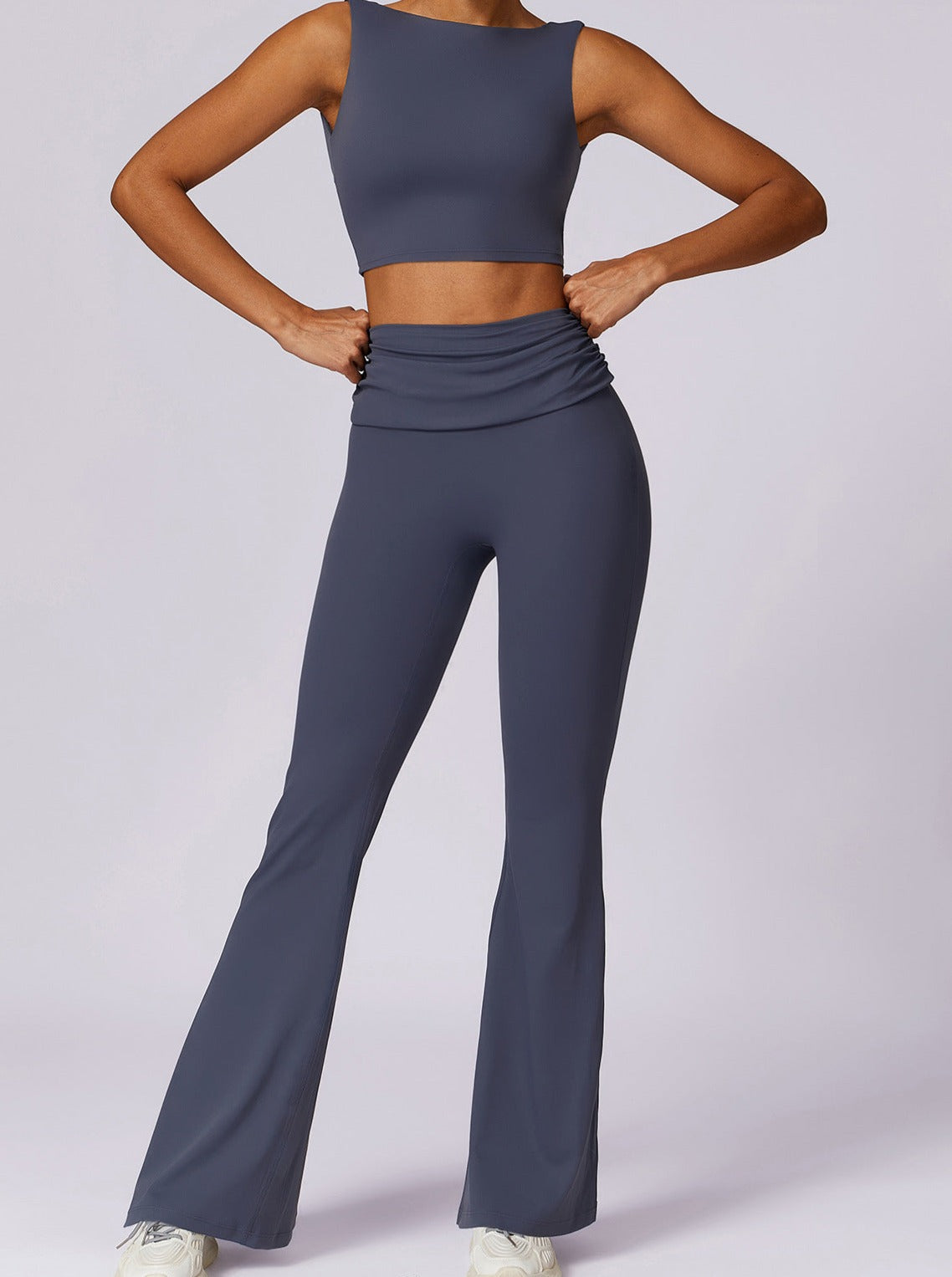 Flare Leggings | High Waisted, Fold Over Waist | Stretch, Activewear