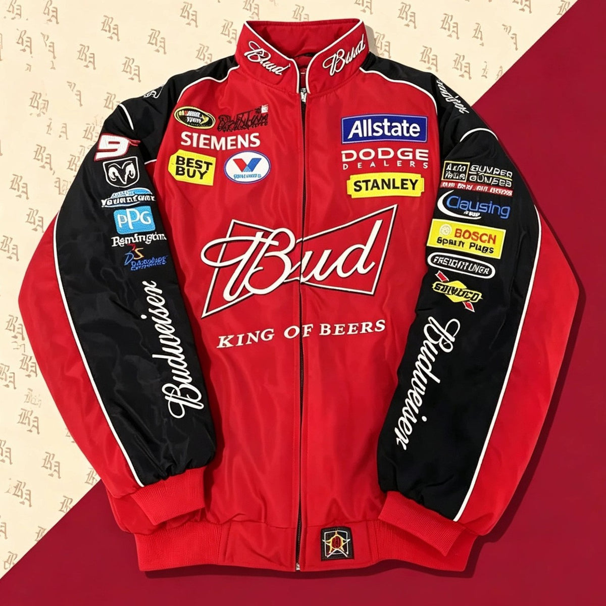 Unisex Racing Jacket | Retro F1 Motorsport Style | Embroidered Biker Design