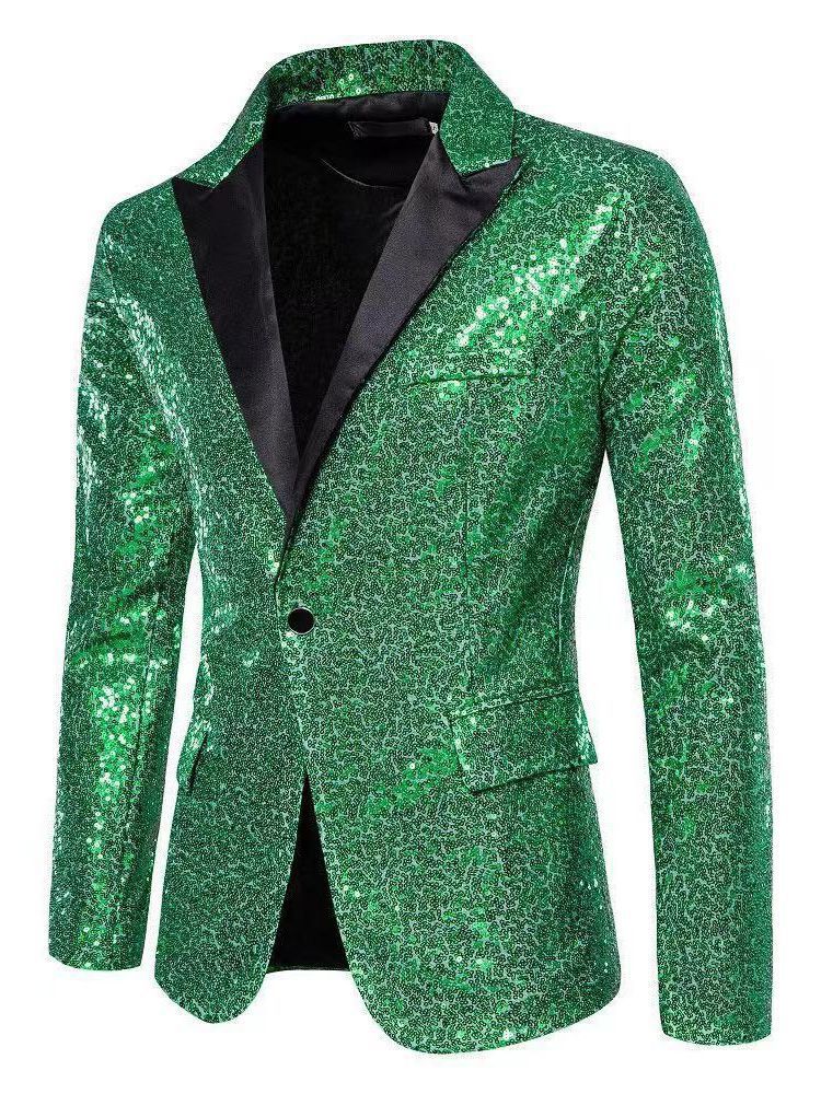 Men's Sequin Blazer | Sparkling Party Jacket | Blue, Green, White