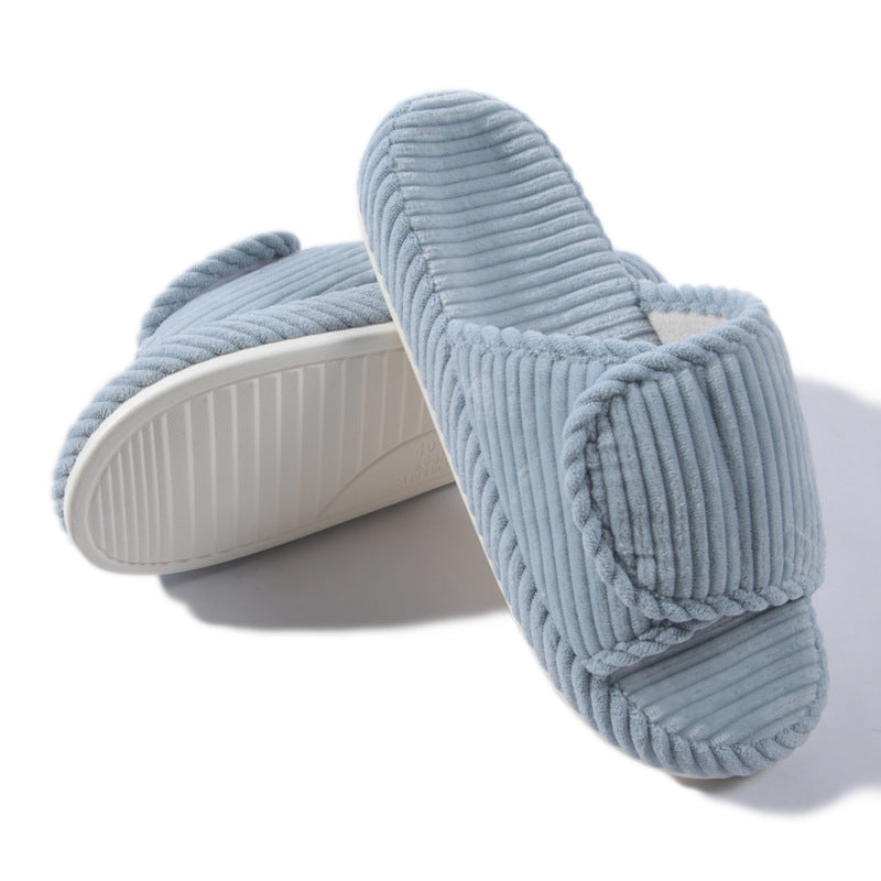 Women's Slippers | Corduroy, Open Back | Pink, Blue, Gray