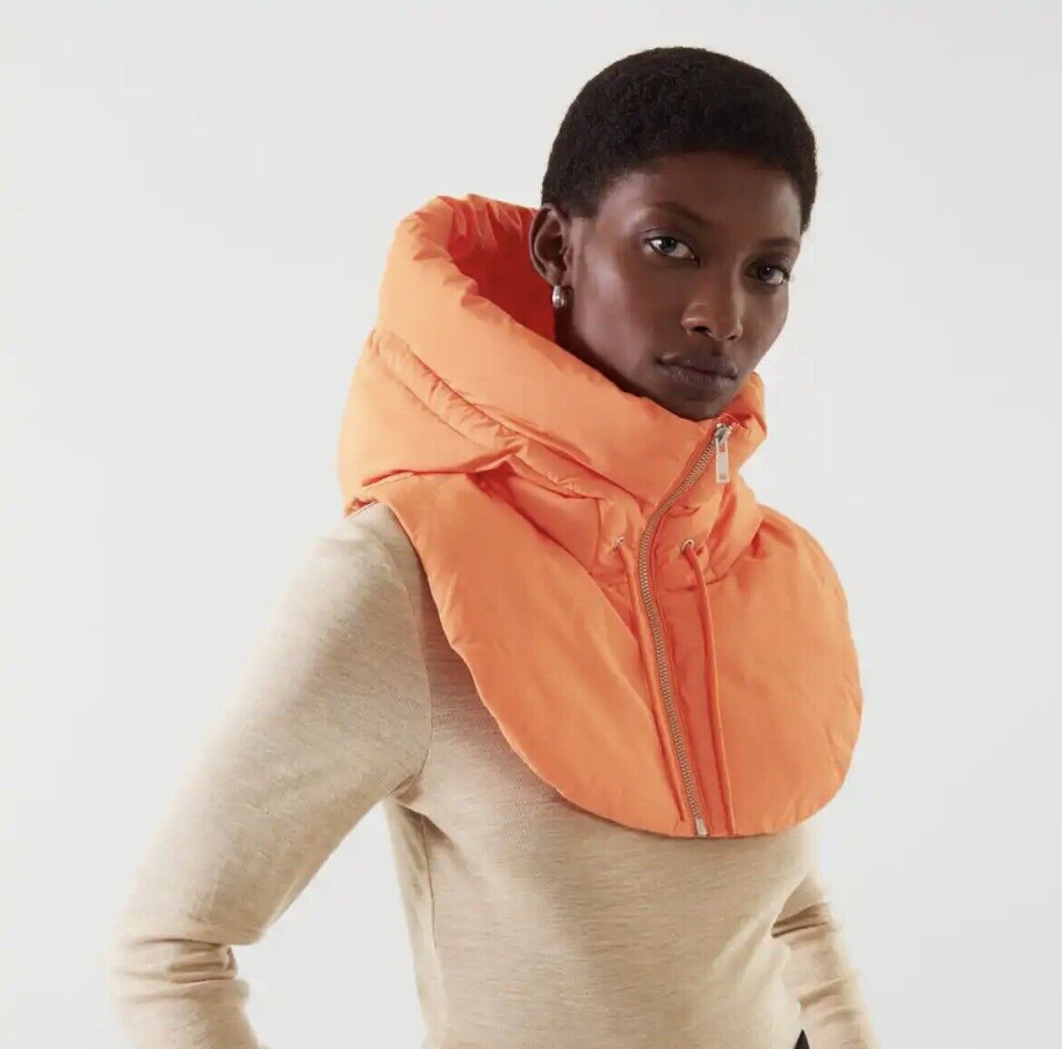 Women hooded scarf zip neck winter one size in multiple colours