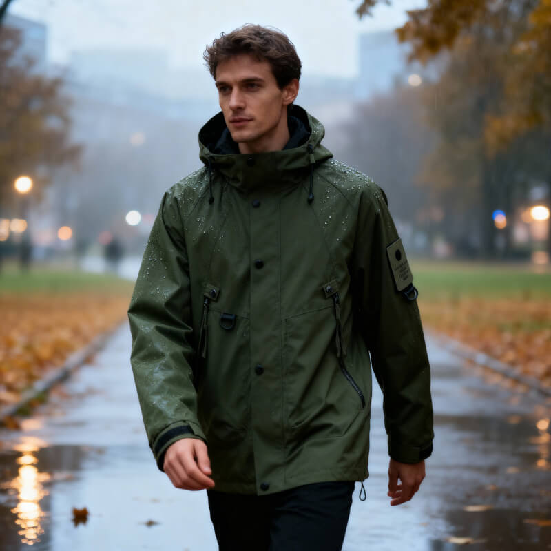 Men's Waterproof Softshell Jacket | Adjustable Hood, Wind Protection