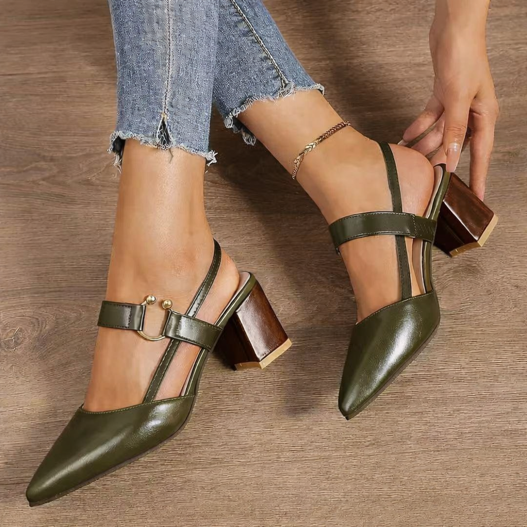 Women's Heels | Low Block Heel, Slingback | Cushioned Comfort