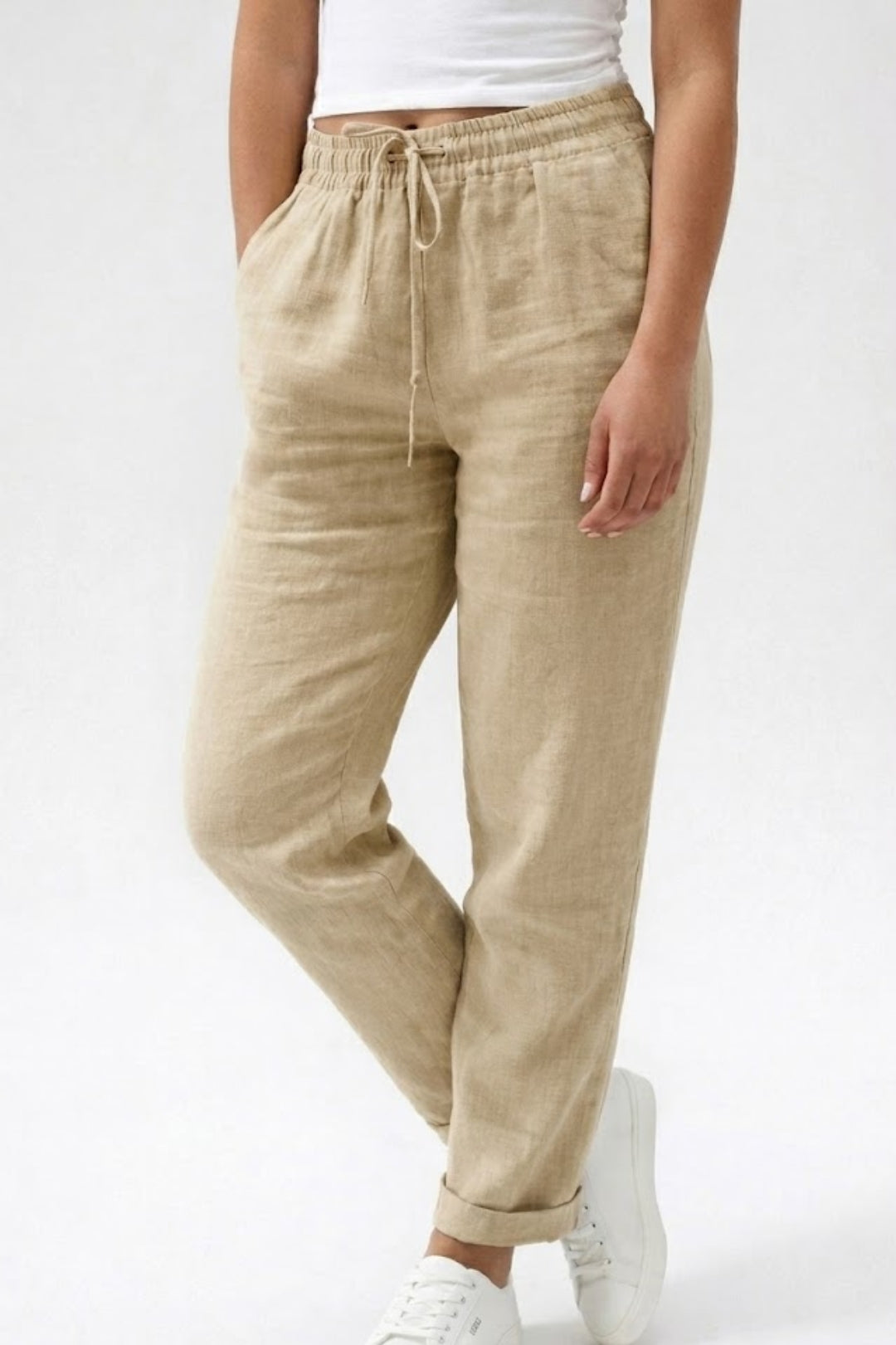Women's Trousers | Straight Leg, Drawstring Waist | Summer Casual