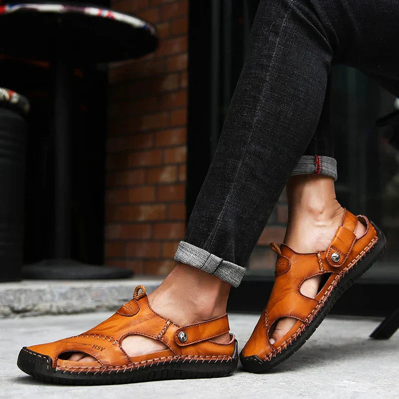 Leather Sandals | Men, Orthopedic | Arch Support, Ergonomic