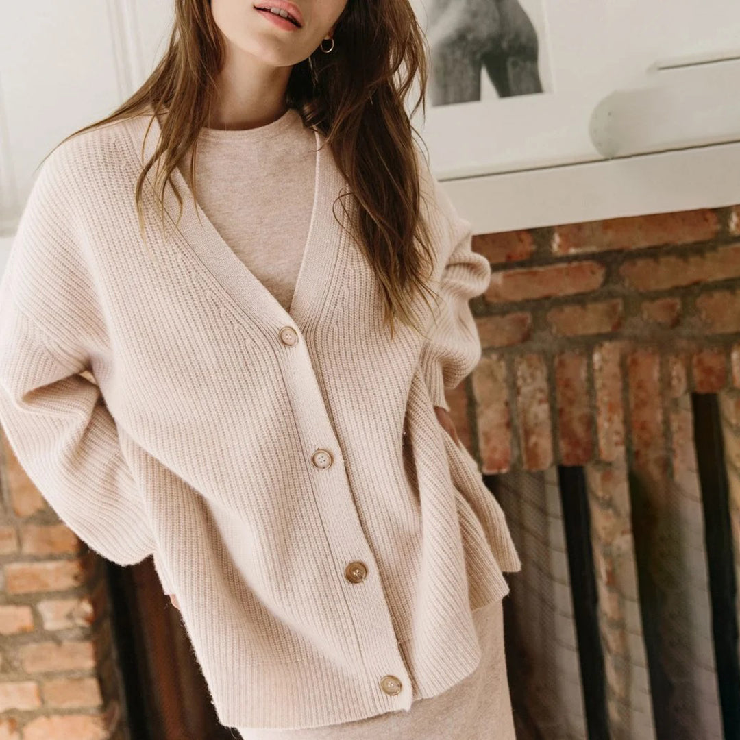 Women cashmere oversized cardigan relaxed fit minimalist style