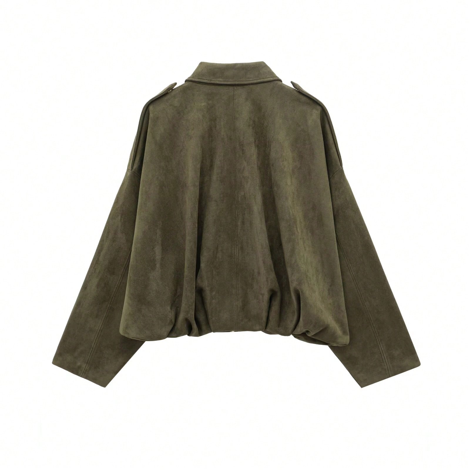 Oversized Bomber Jacket Women | Suede-Like, Zip & Collar