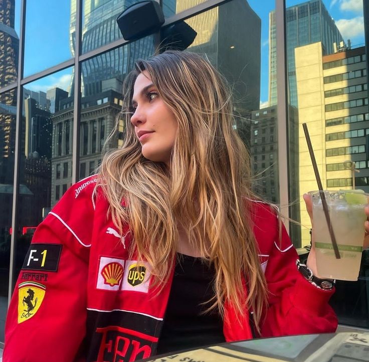 Women's Oversized Jacket | Racing Streetwear Style | Zip Closure