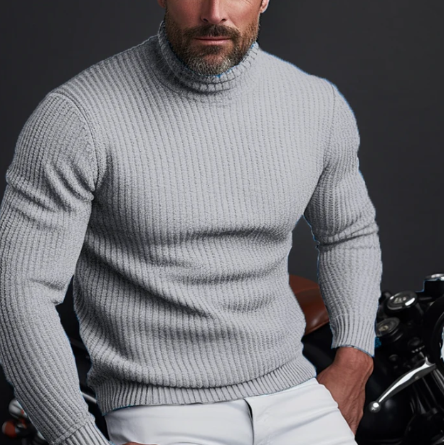 Men's High-Quality Turtleneck Sweater - Warm Knit - Long Sleeve - Classic Fit