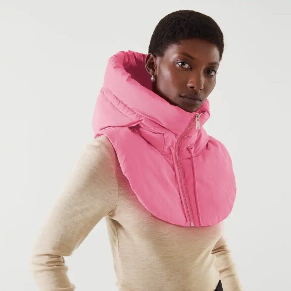 Women hooded scarf zip neck winter one size in multiple colours