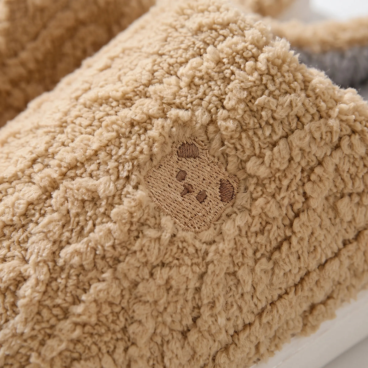 Teddy slippers womens warm cable knit with fluffy teddy lining and thick sole