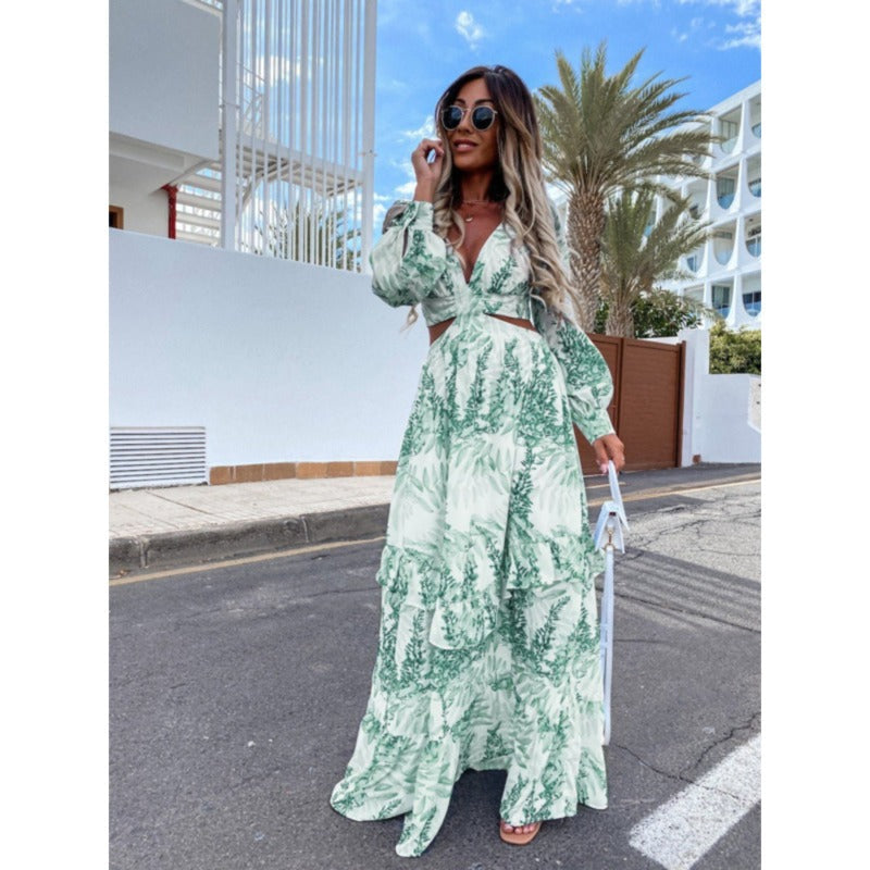 Paris - Stylish Long Summer Ball Gown - Breezy Elegance