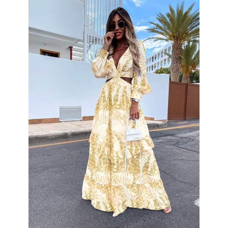 Paris - Stylish Long Summer Ball Gown - Breezy Elegance