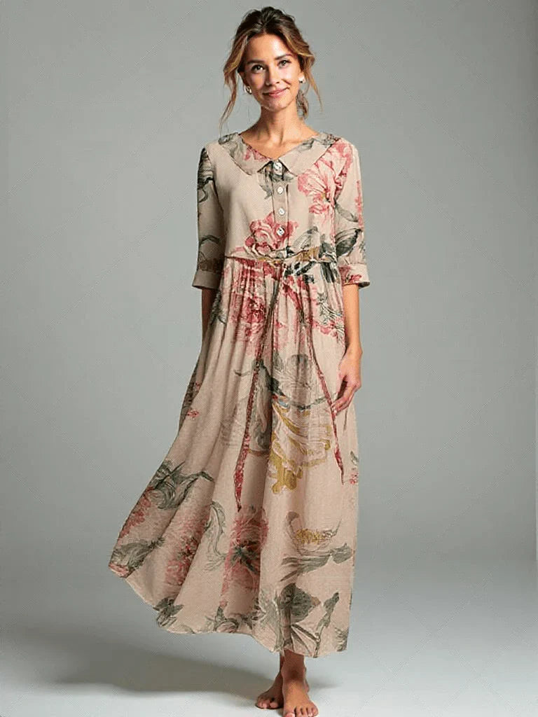 Floral Wrap Summer Dress | Vintage Lace, Botanical Print | Women