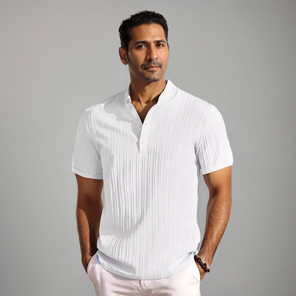 Men's Polo Shirt | Short Sleeve, Button Closure | Lightweight