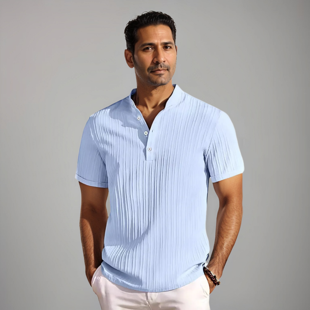 Men's Polo Shirt | Short Sleeve, Button Closure | Lightweight