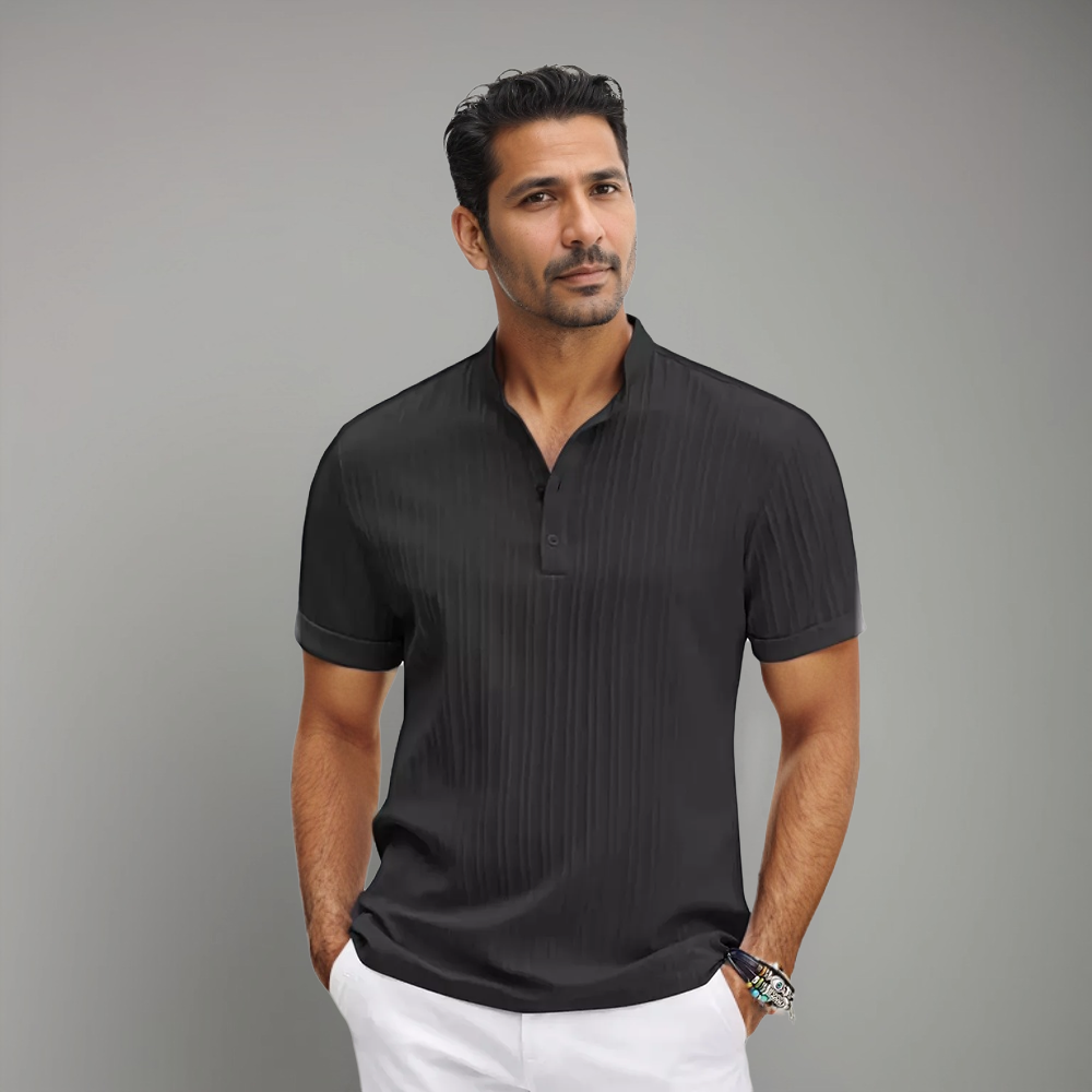 Men's Polo Shirt | Short Sleeve, Button Closure | Lightweight