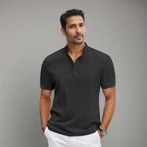 Men's Polo Shirt | Short Sleeve, Button Closure | Lightweight