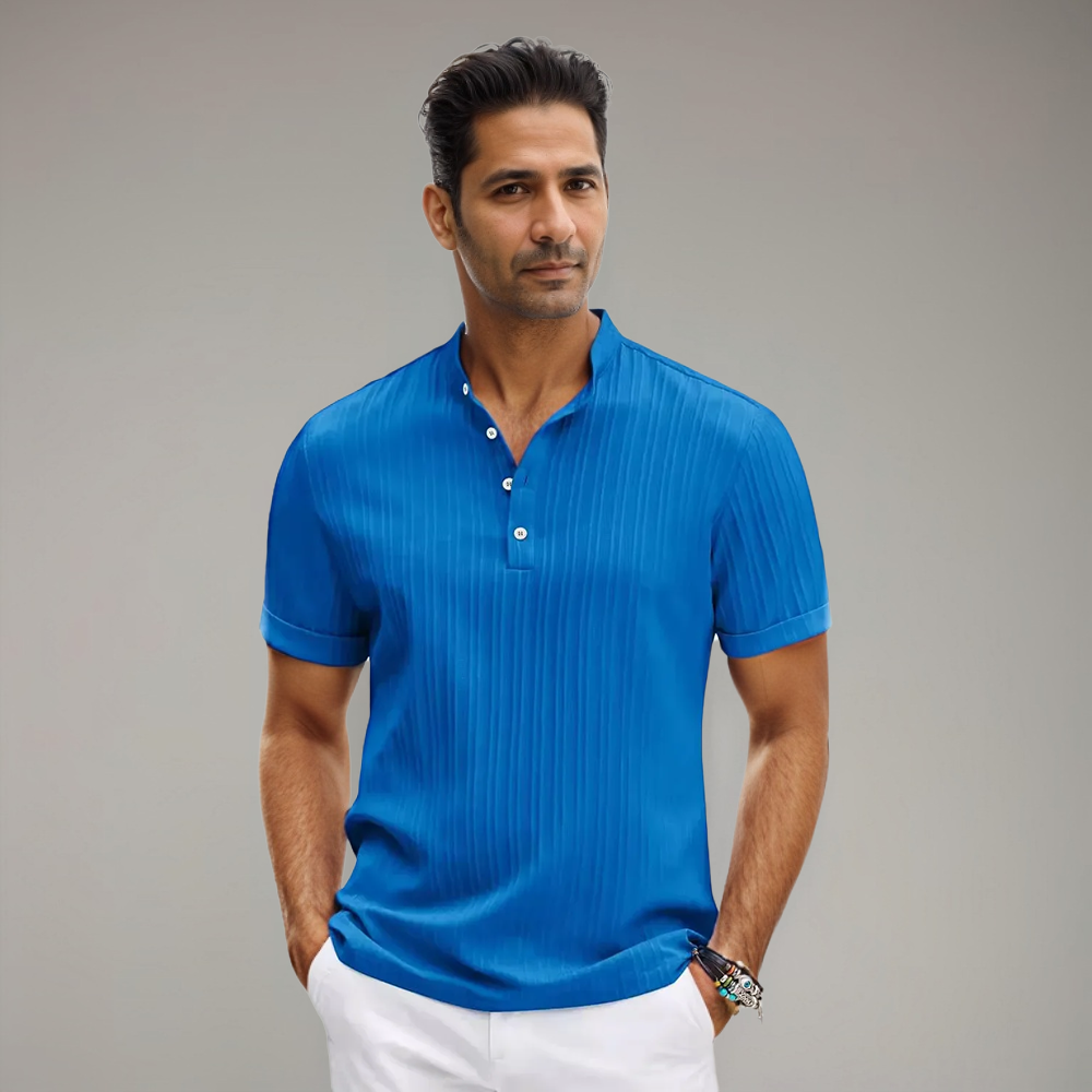 Men's Polo Shirt | Short Sleeve, Button Closure | Lightweight