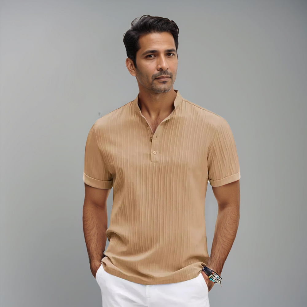 Men's Polo Shirt | Short Sleeve, Button Closure | Lightweight