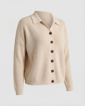 Women's Knit Cardigan | Button Front, Elegant | Wool Blend
