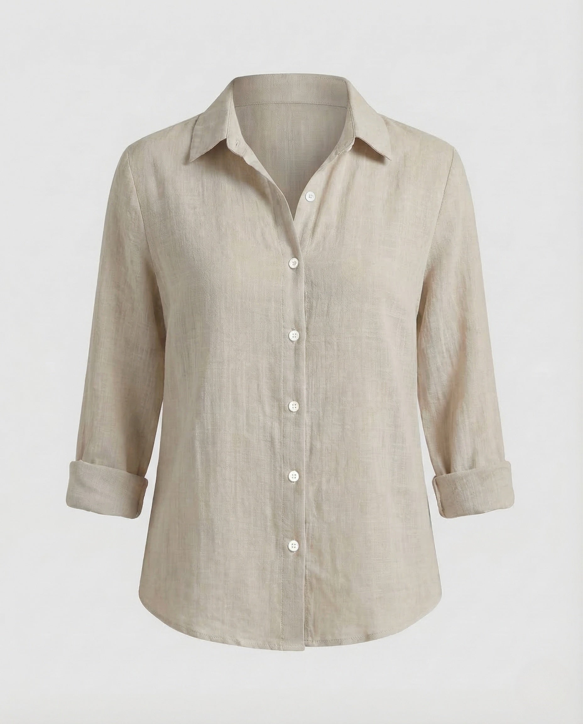 Women's Linen Blouse | Floral Print, V-Neck | Summer Casual