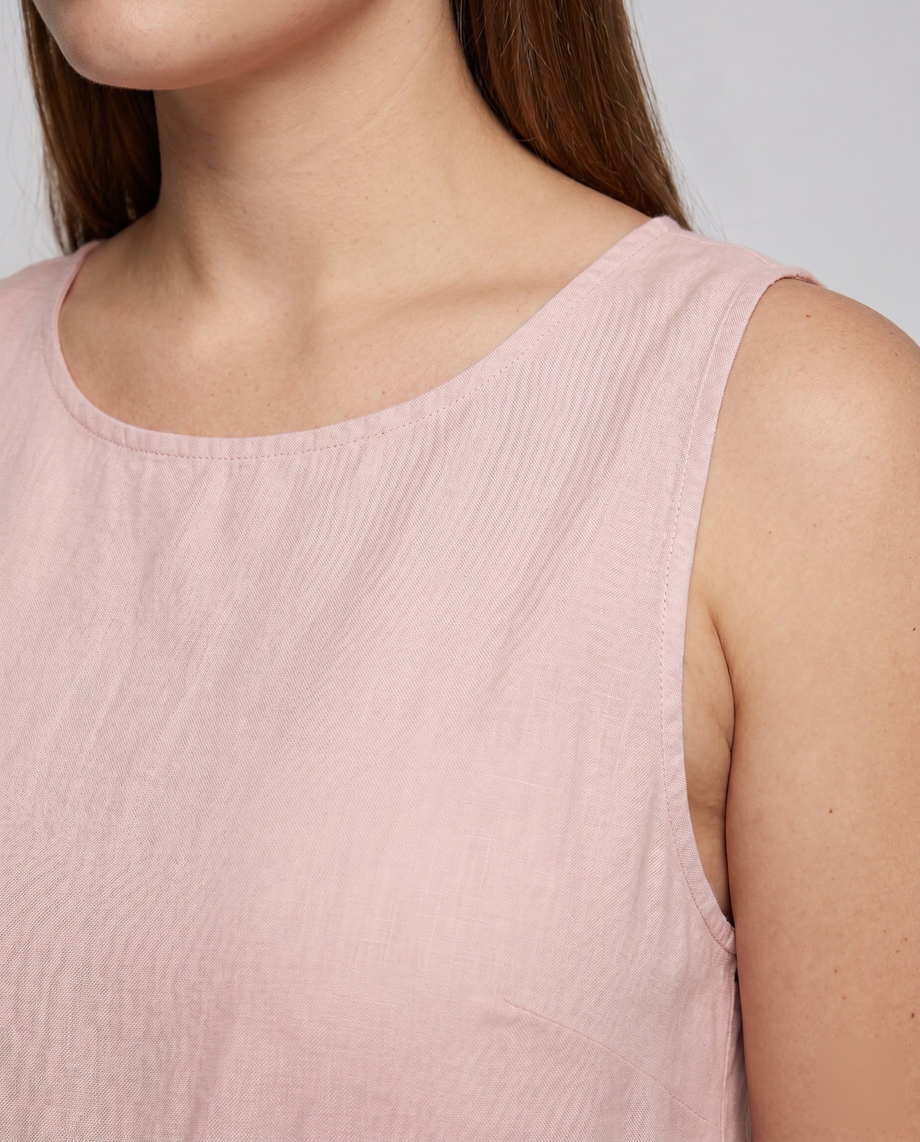 Linen Loose Summer Dress | Women's Cotton Blend, Ruffled | Casual