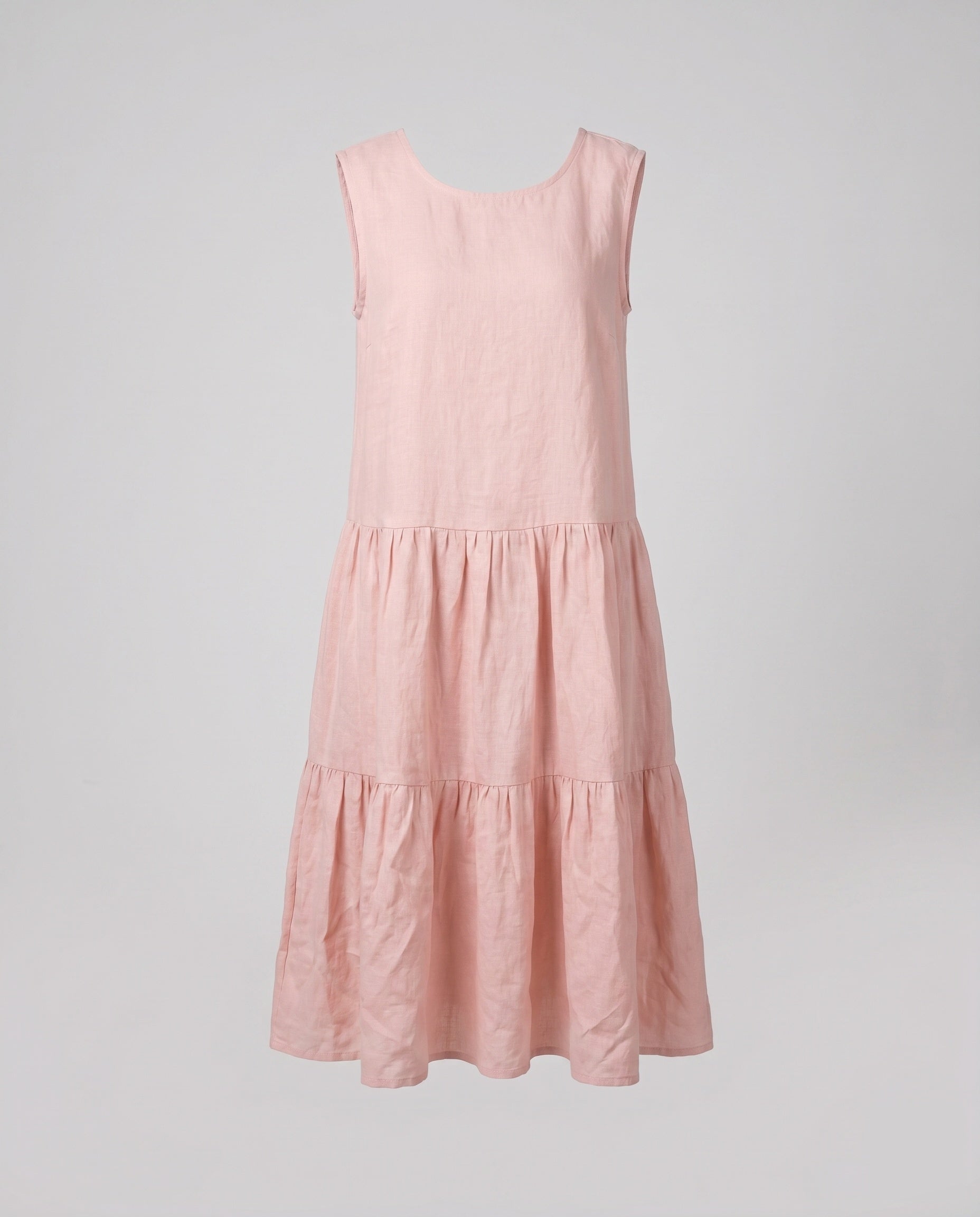 Linen Loose Summer Dress | Women's Cotton Blend, Ruffled | Casual