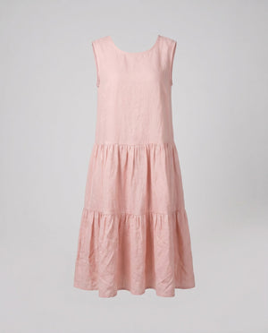 Linen Loose Summer Dress | Women's Cotton Blend, Ruffled | Casual