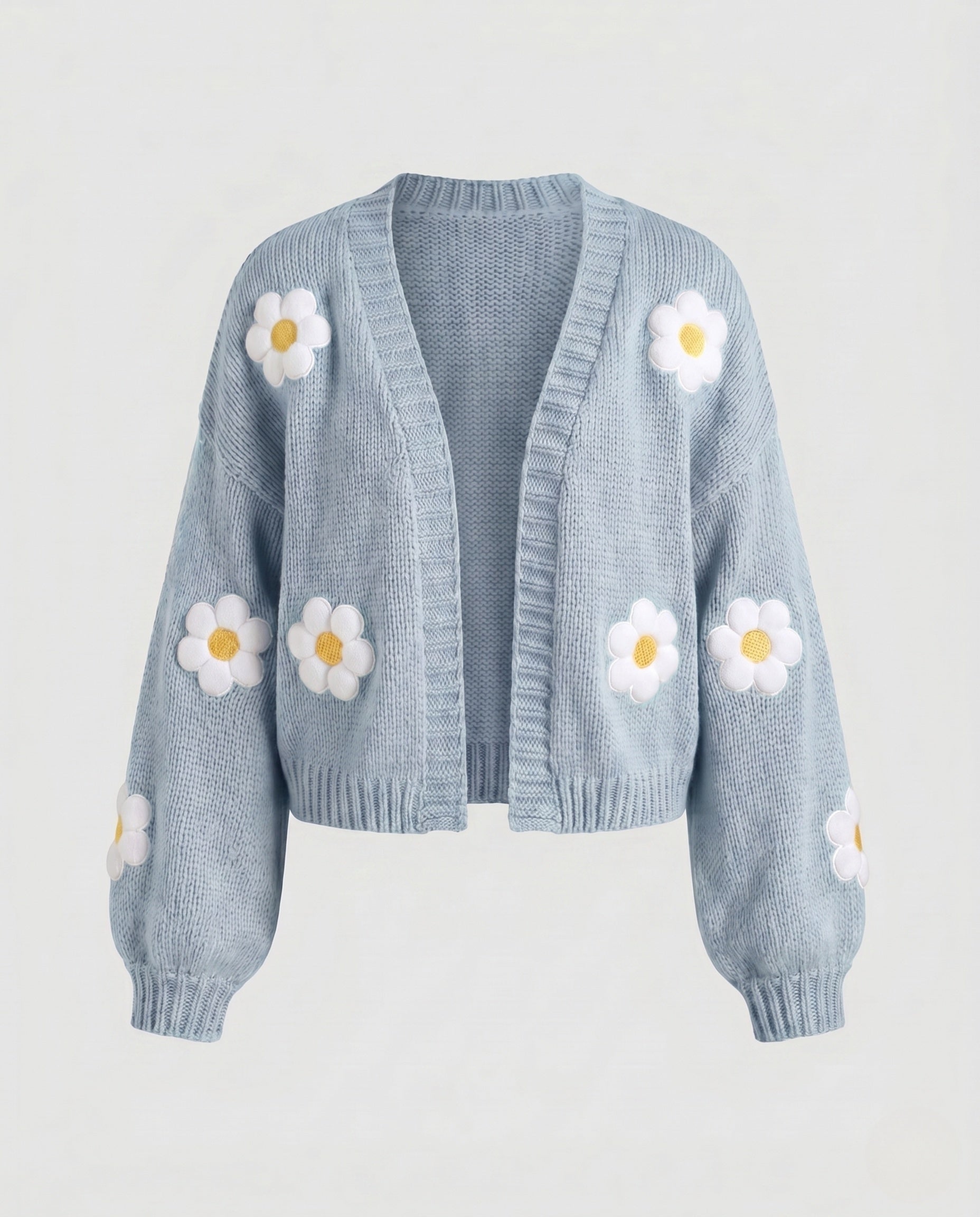 Knit Cardigan Women | Floral Open Front | Long Sleeves