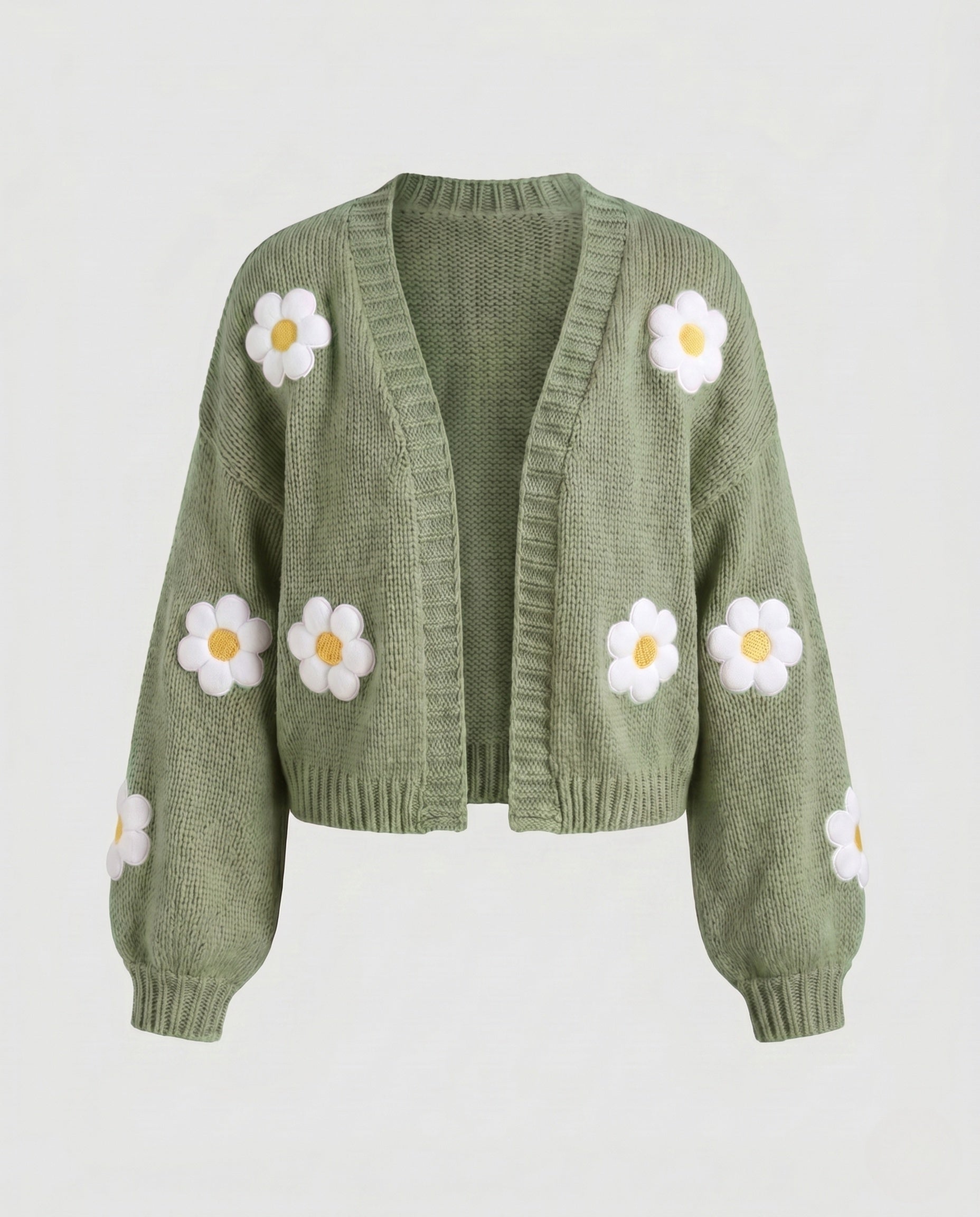 Knit Cardigan Women | Floral Open Front | Long Sleeves