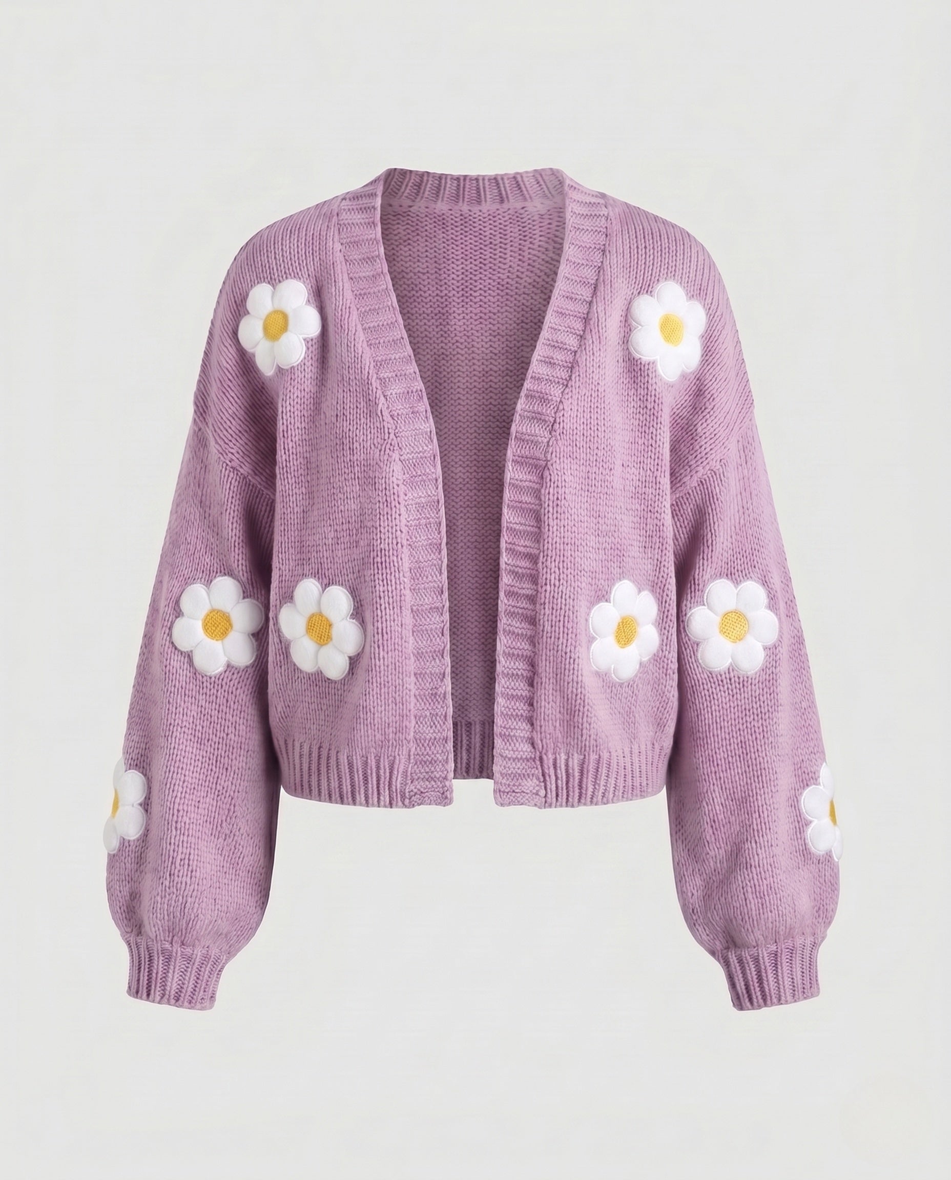 Knit Cardigan Women | Floral Open Front | Long Sleeves