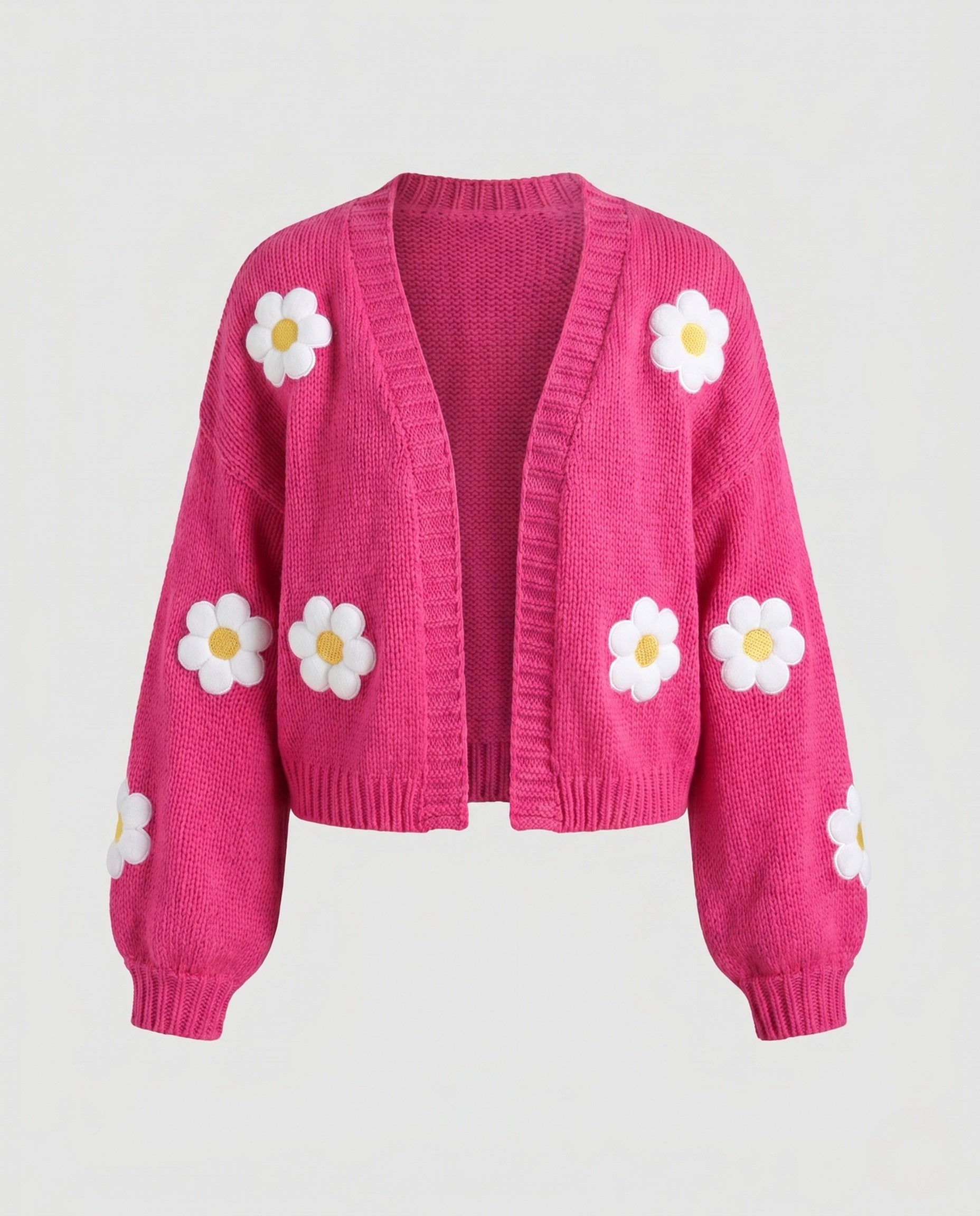 Knit Cardigan Women | Floral Open Front | Long Sleeves