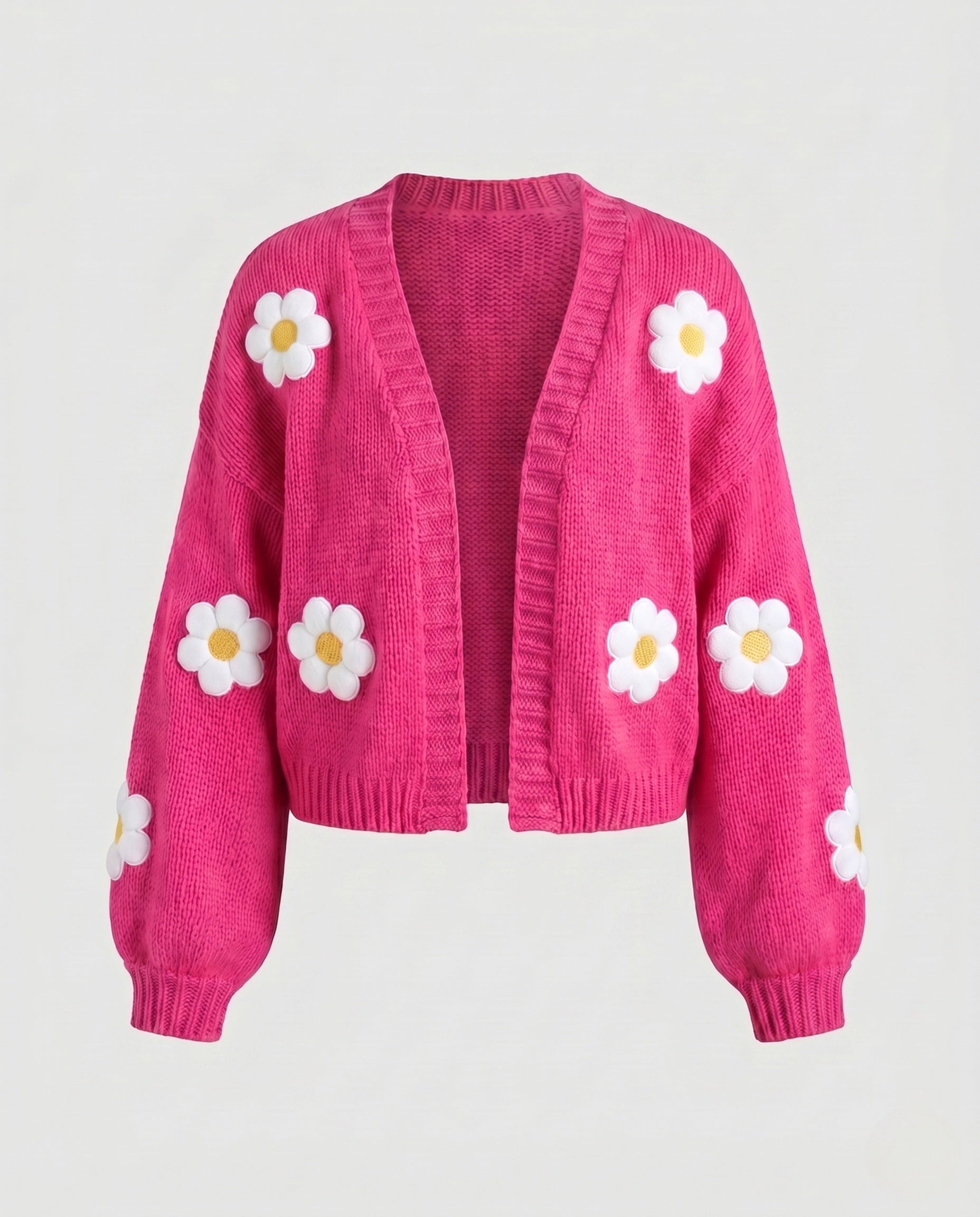 Knit Cardigan Women | Floral Open Front | Long Sleeves