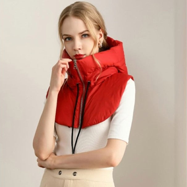 Women hooded scarf zip neck winter one size in multiple colours
