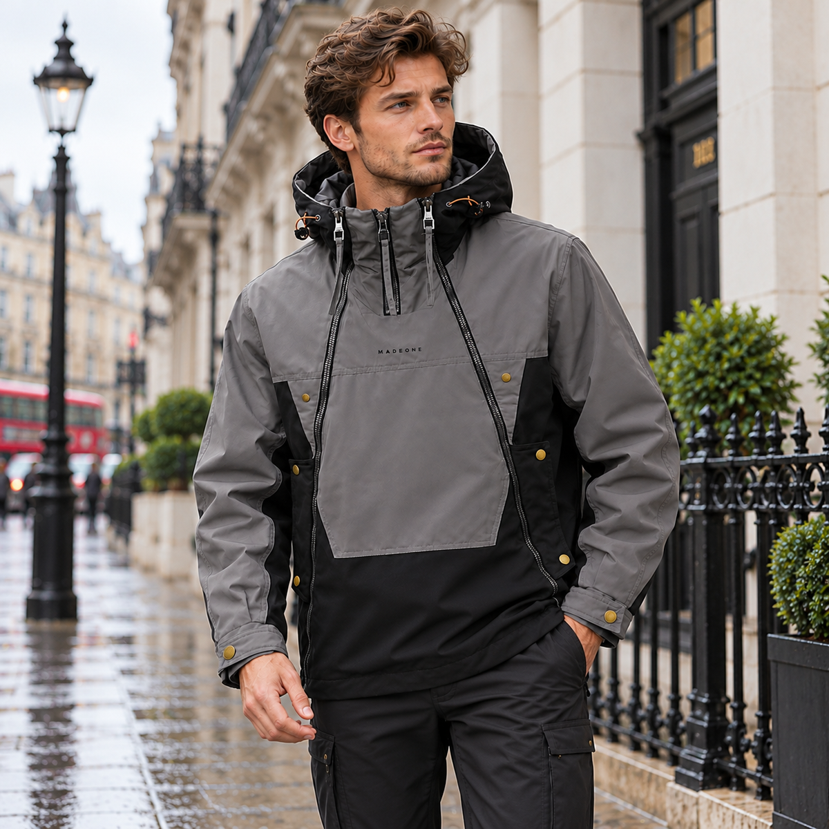 Rain Jacket | Techwear, Water-Resistant, Color Block
