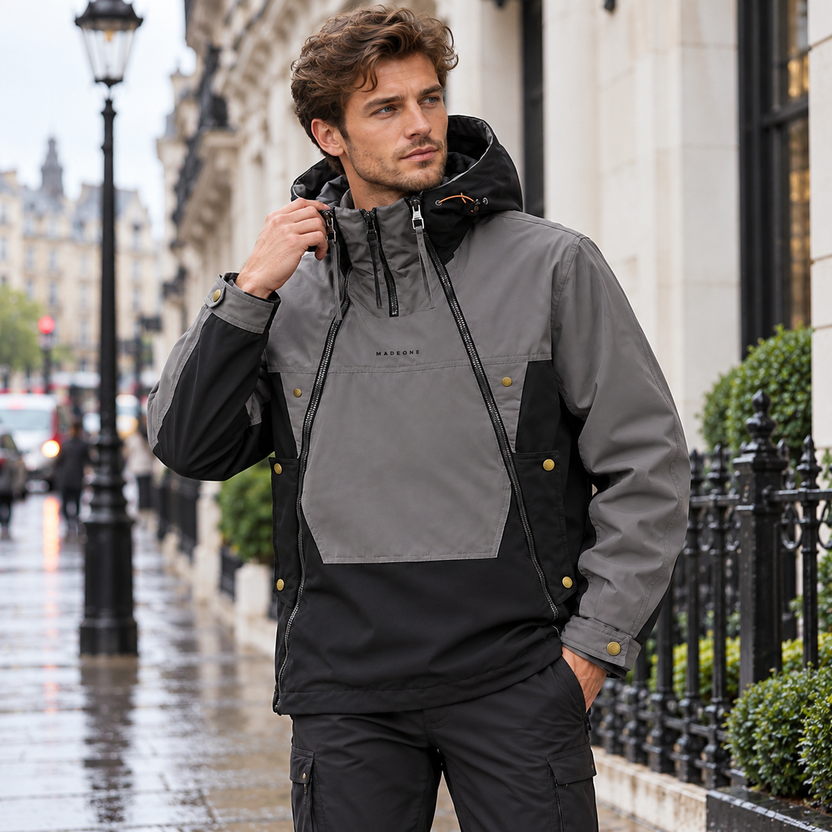 Rain Jacket | Techwear, Water-Resistant, Color Block