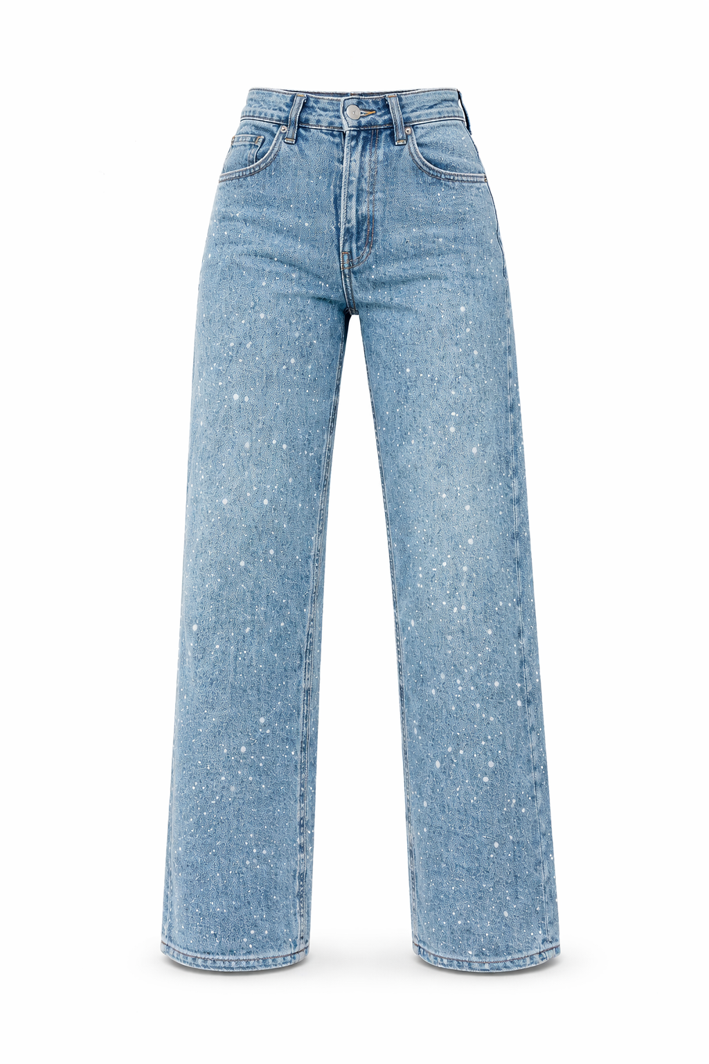 Women's Straight Jeans | High Waist, Glitter Details