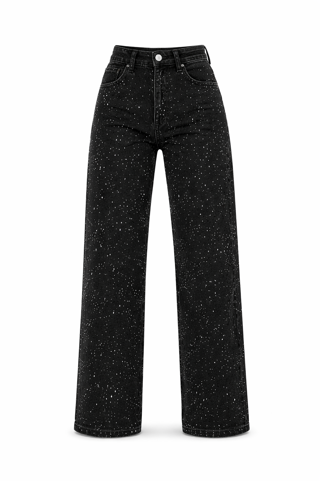 Women's Straight Jeans | High Waist, Glitter Details