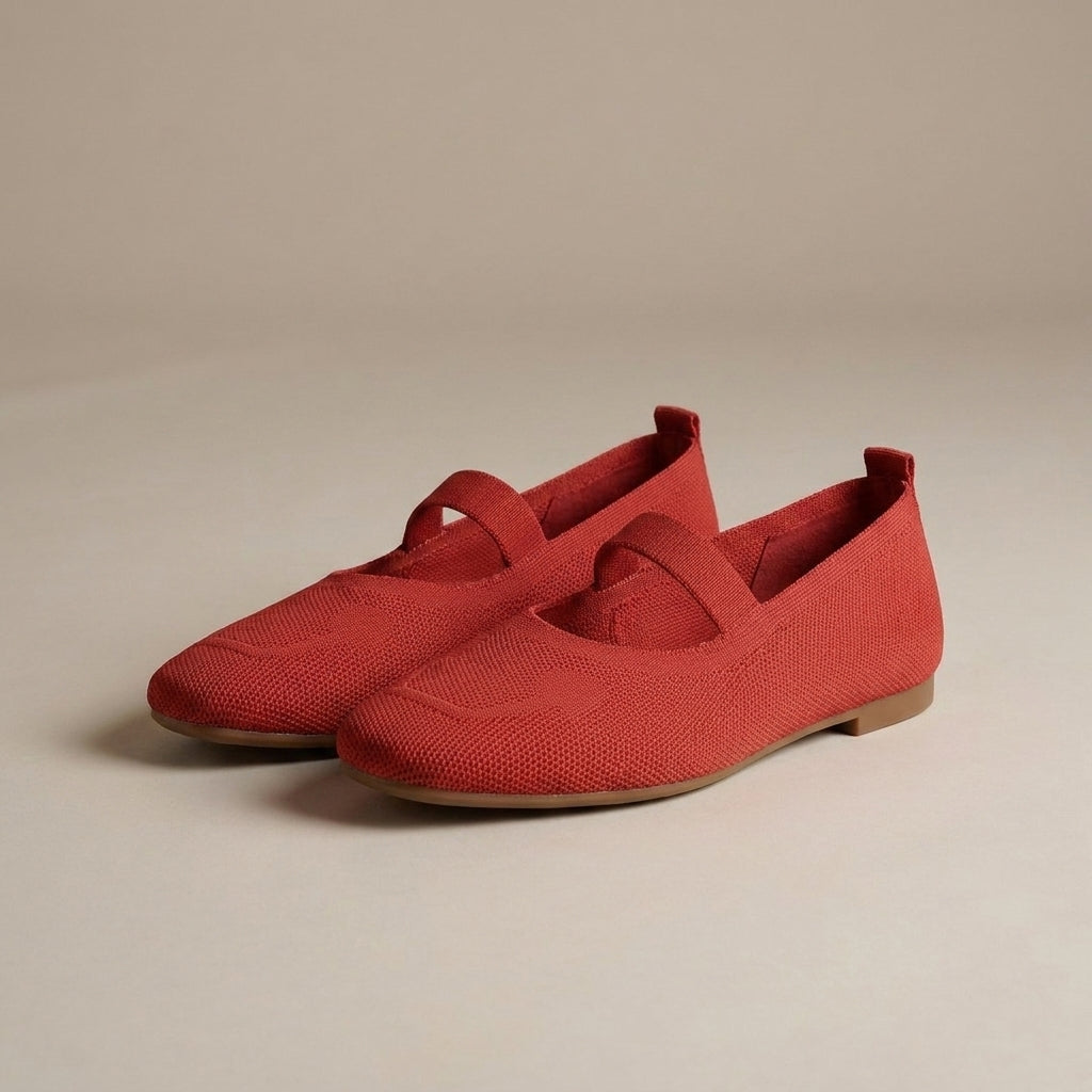 Ballerina Flats | Knitted Mesh Mary Jane, All-Day Comfort