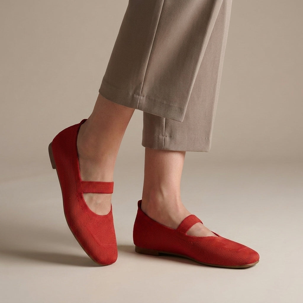 Ballerina Flats | Knitted Mesh Mary Jane, All-Day Comfort