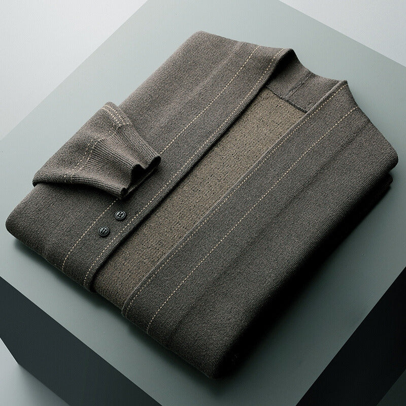 Men's Cardigan | Warm Wool Knit, Button Front | Grey, Blue, Black