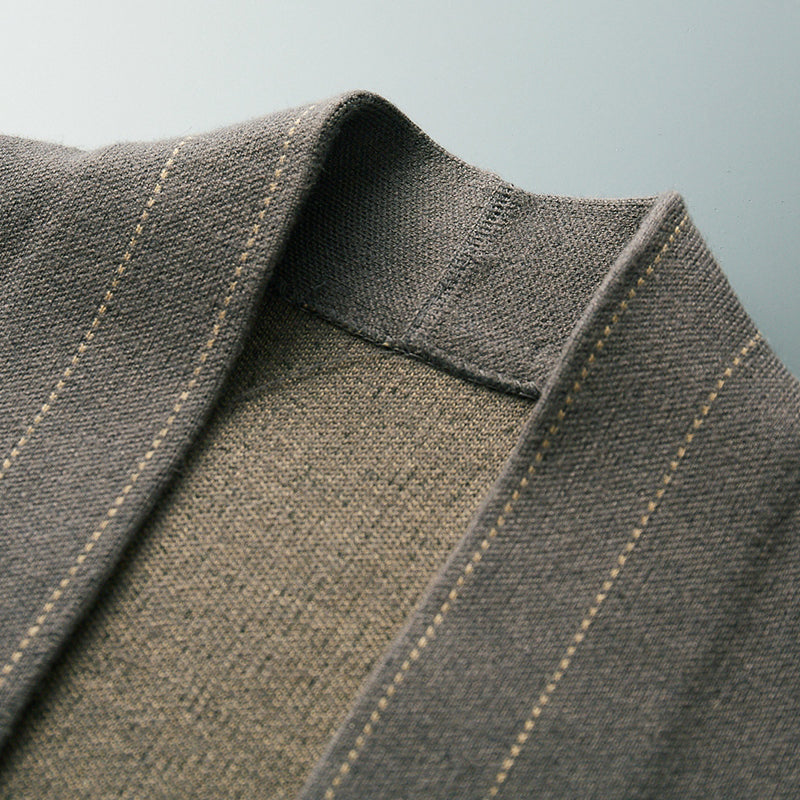 Men's Cardigan | Warm Wool Knit, Button Front | Grey, Blue, Black