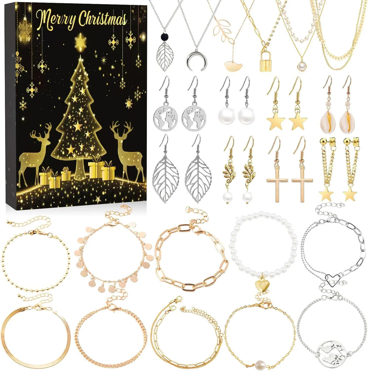 Jewelry Advent Calendar 24 Days Christmas Countdown Womens Set