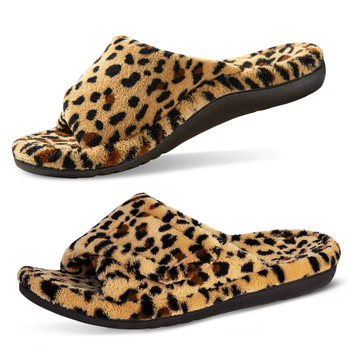 Women's Diabetic Slippers | Fluffy Slides, Soft Feel | Orthopaedic Arch Support