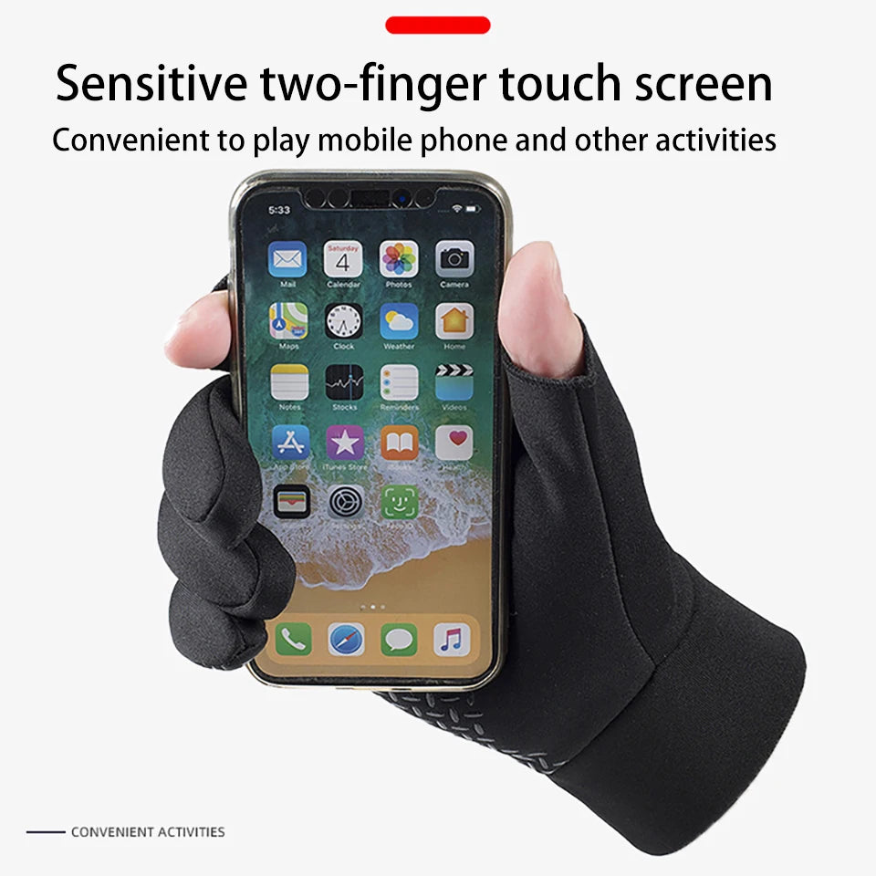 Fishing Gloves | Two Finger Cut, Touchscreen Compatible | Anti Slip Cycling Grip