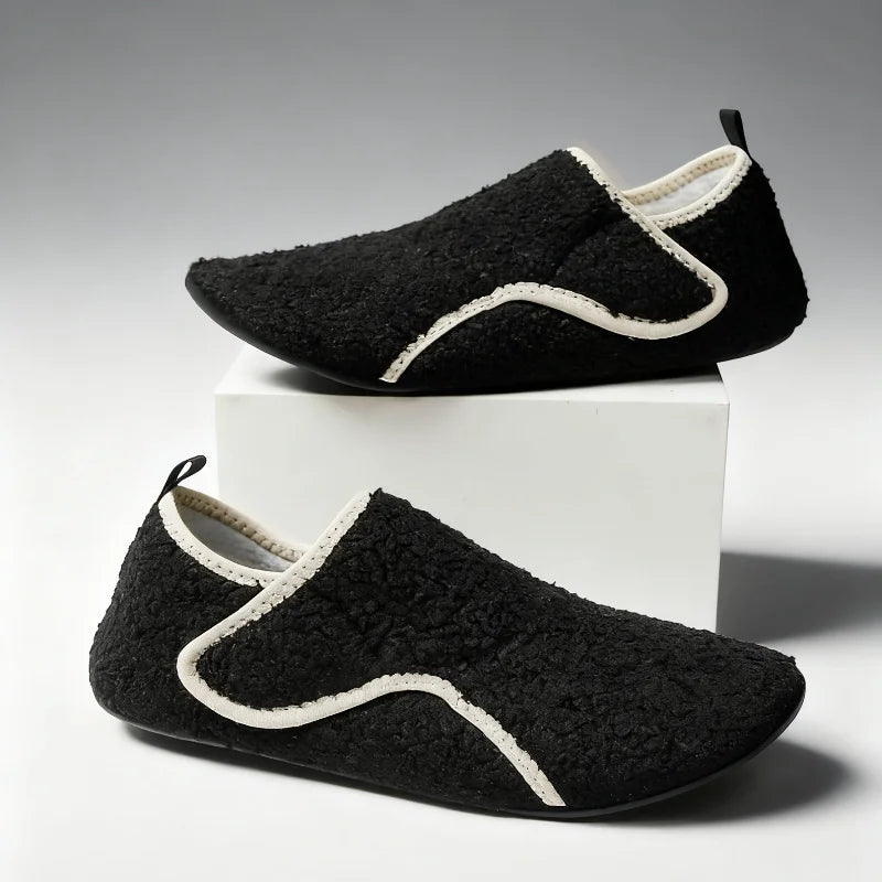 Extra Wide Slippers for Swollen Feet | Men's Warm Indoor Cotton Shoes