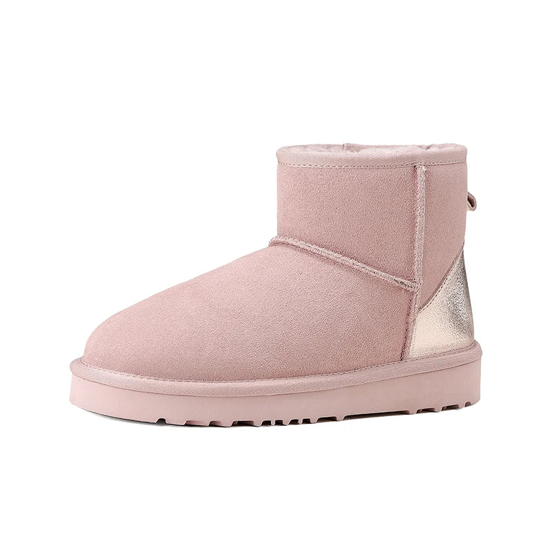 Women's Ankle Boots | Suede, Wool Lined | Winter Platform, Round Toe