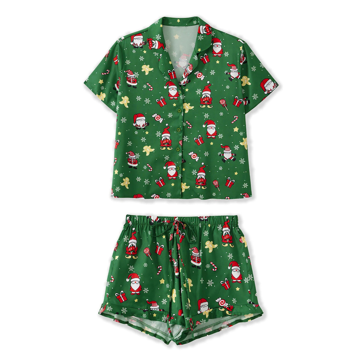 Womens Christmas pyjamas 2 piece set short sleeve shirt and shorts